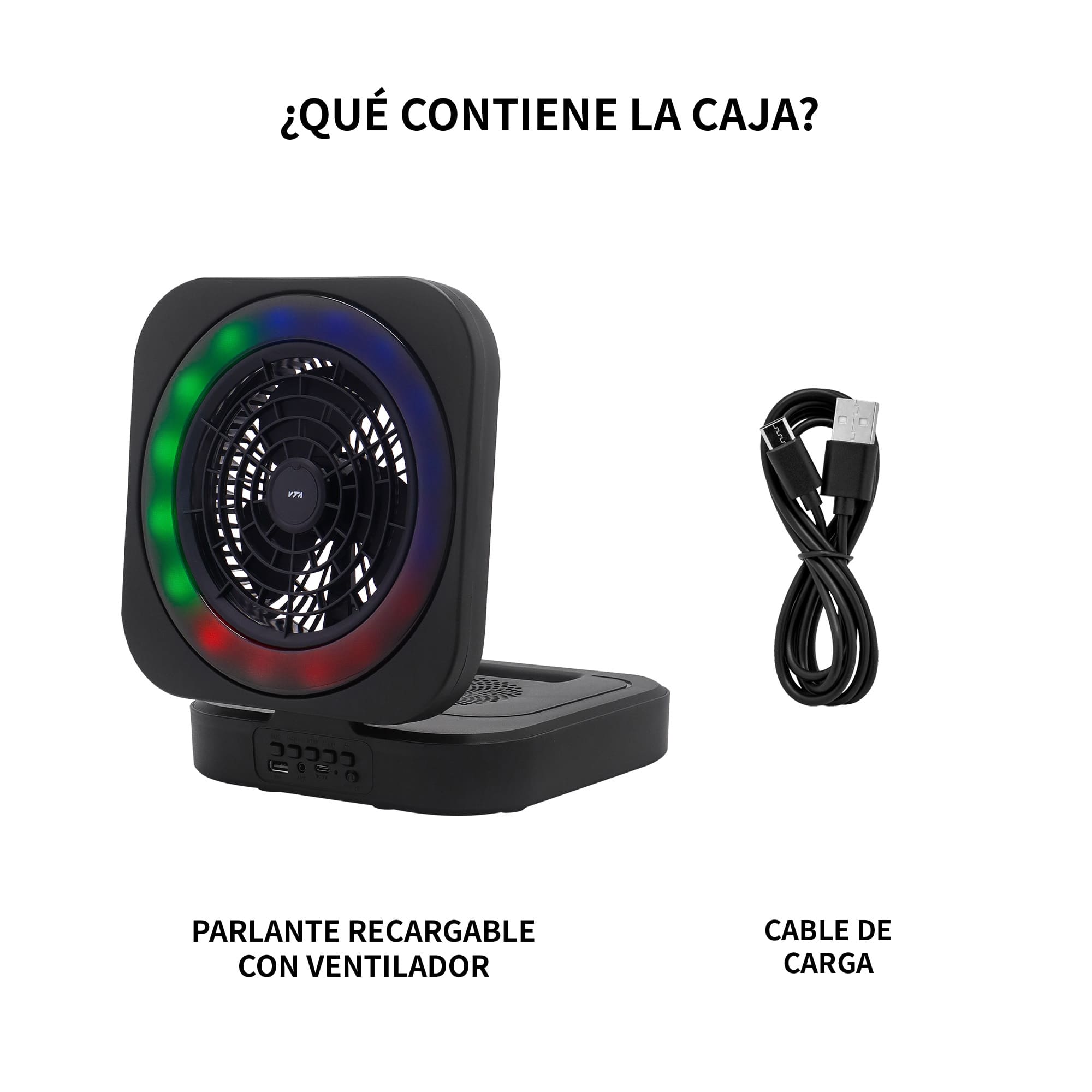 Parlante Con Ventilador VTA 5W Plegable, Bluetooth Y Luces RGB img #5