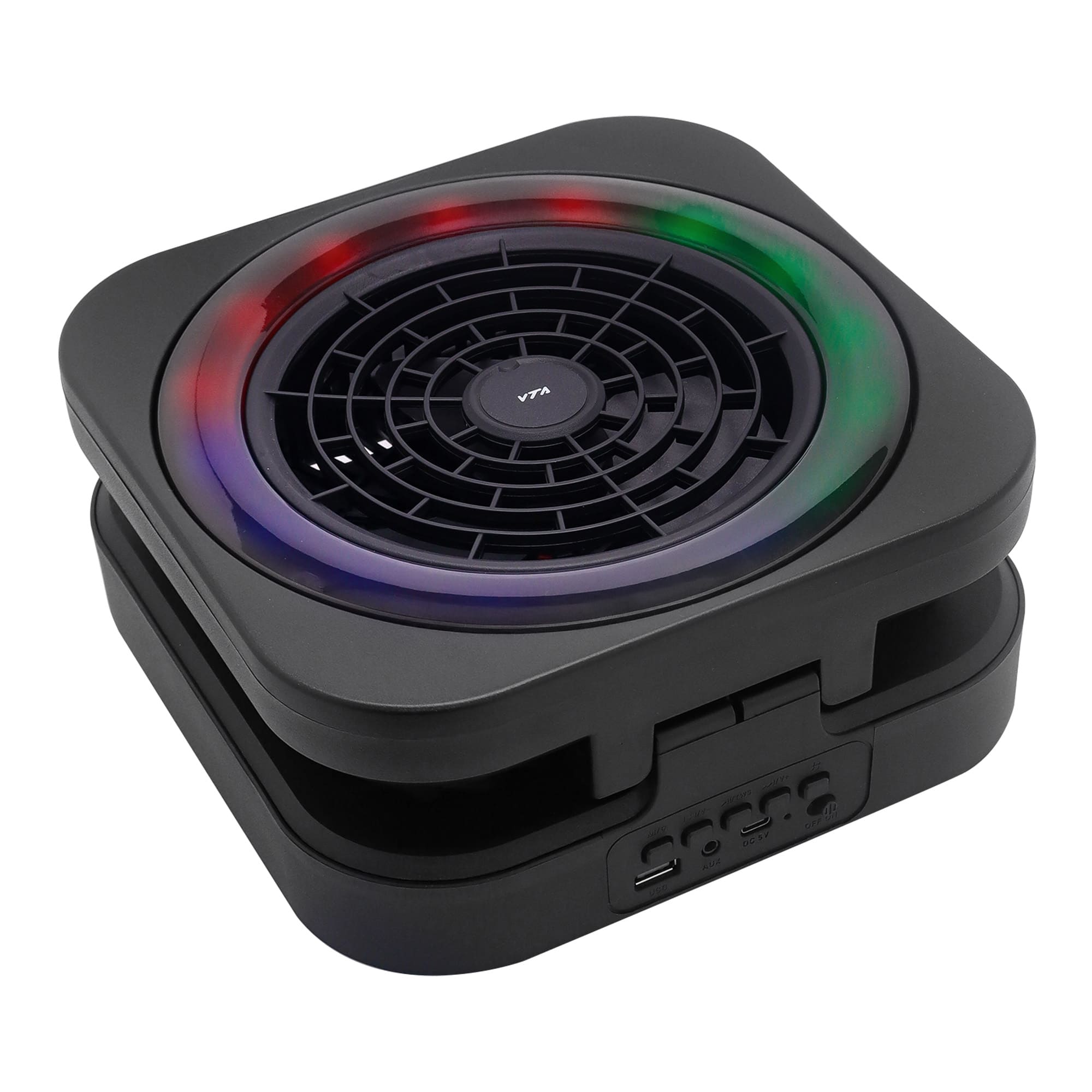Parlante Con Ventilador VTA 5W Plegable, Bluetooth Y Luces RGB img #1