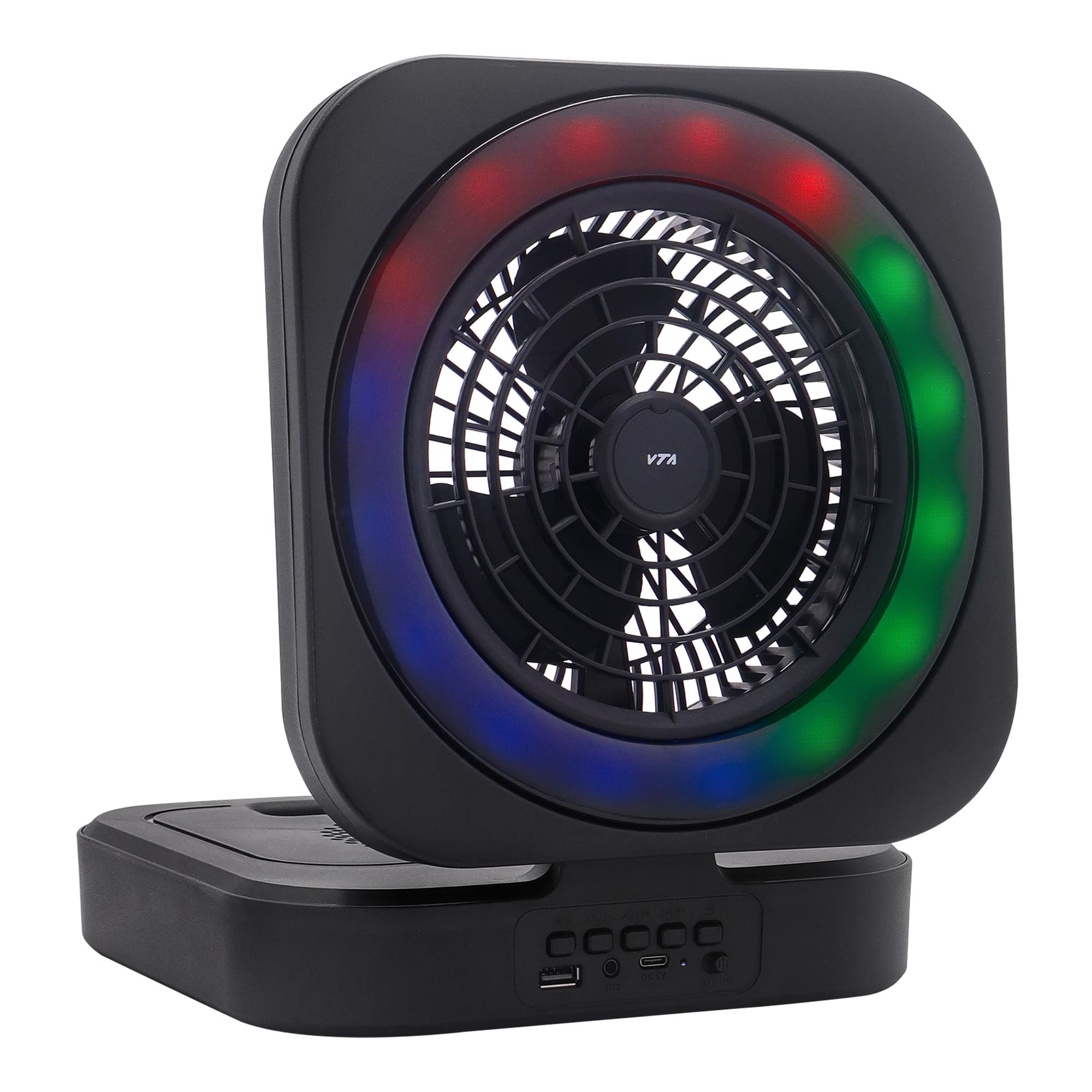 Parlante Con Ventilador VTA 5W Plegable, Bluetooth Y Luces RGB img #2