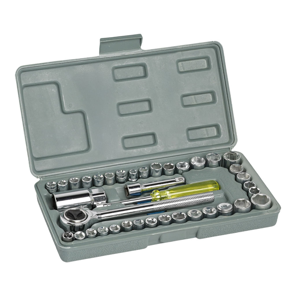 Juego de Copas Ratchet 40 Piezas Amarillo Ferrenovo img #1