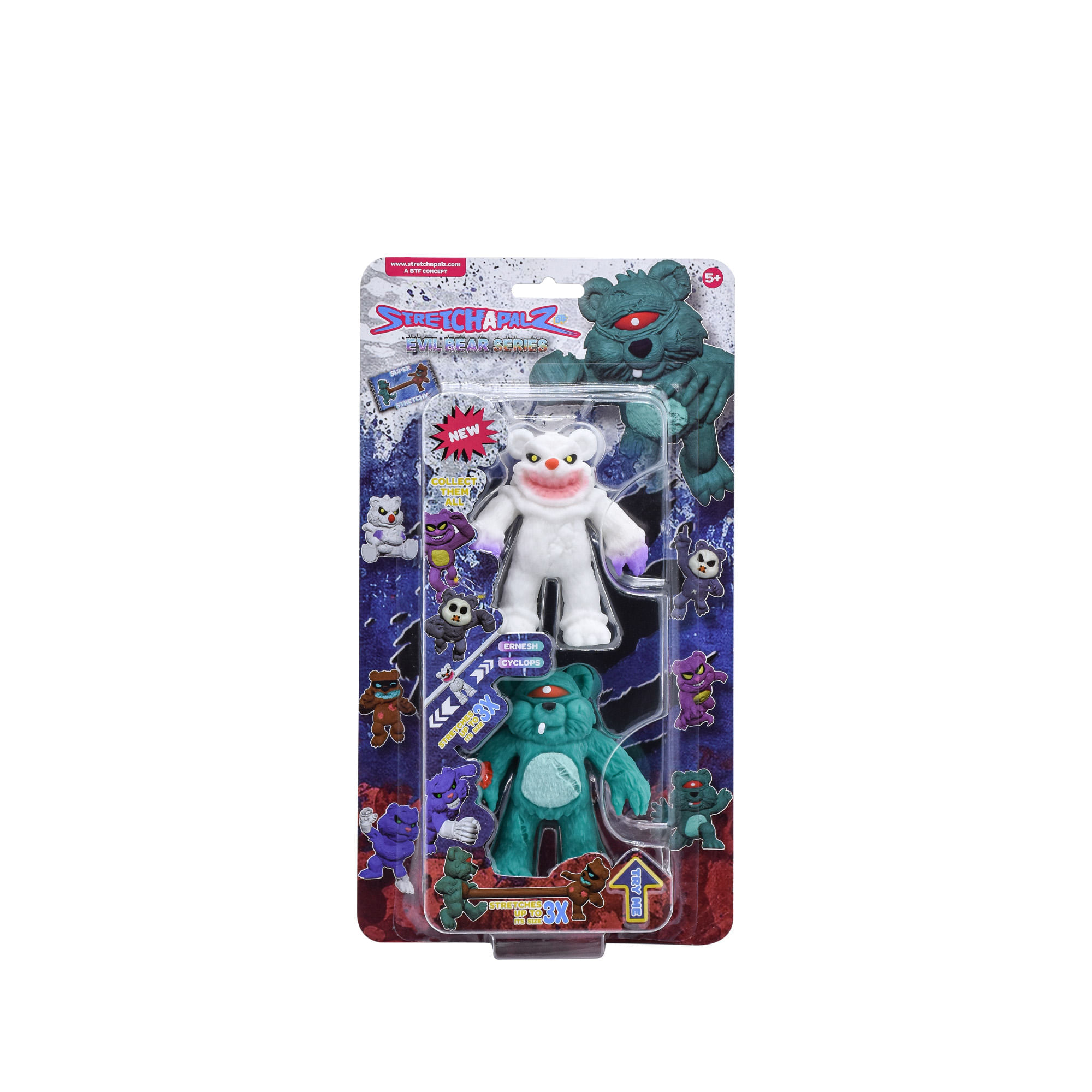 Figuras Stretchapalz Ernesh y Cyclops Serie Osos Malvados img #1