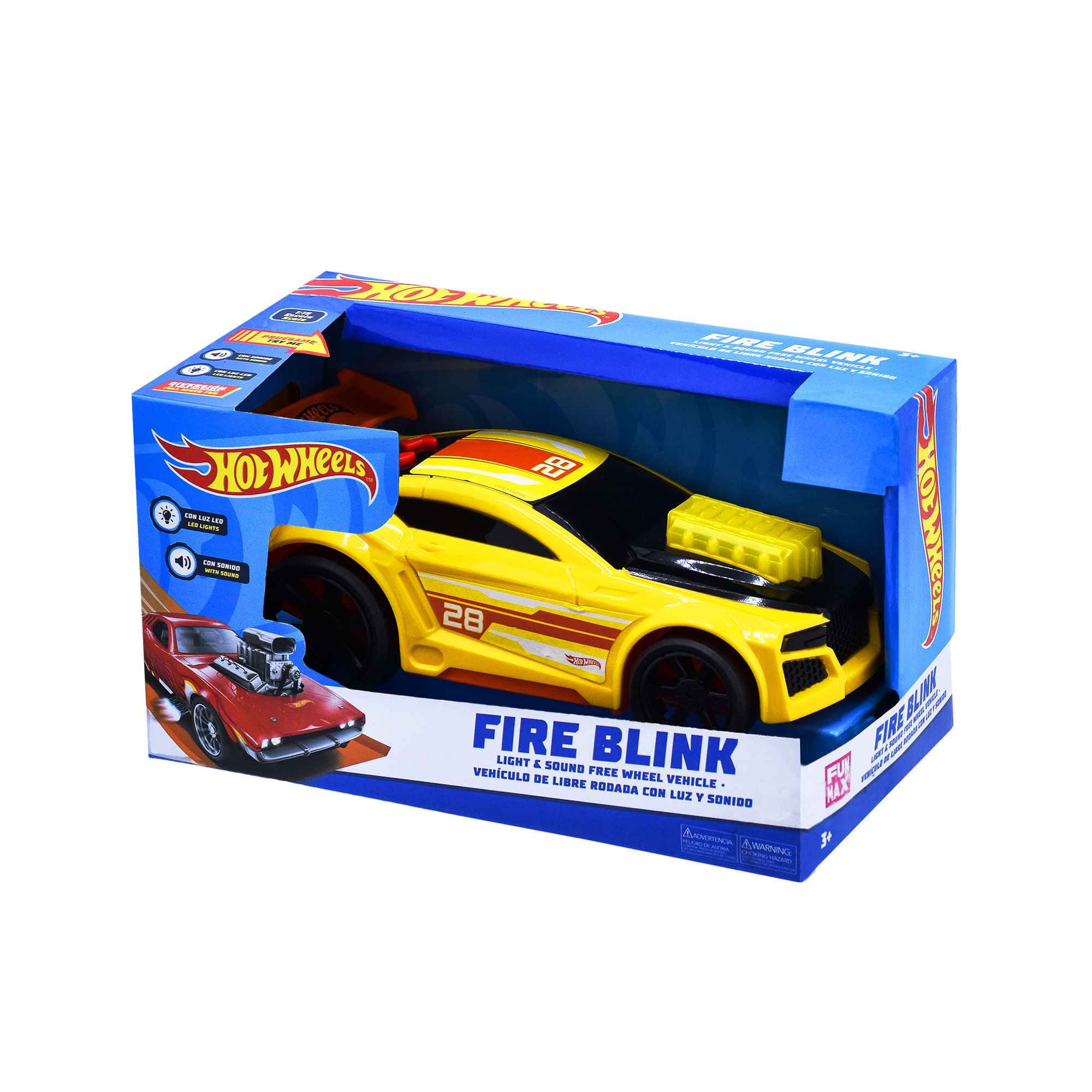 Vehículo Hot Wheels Free Wheels Amarillo con Luces y Música img #1
