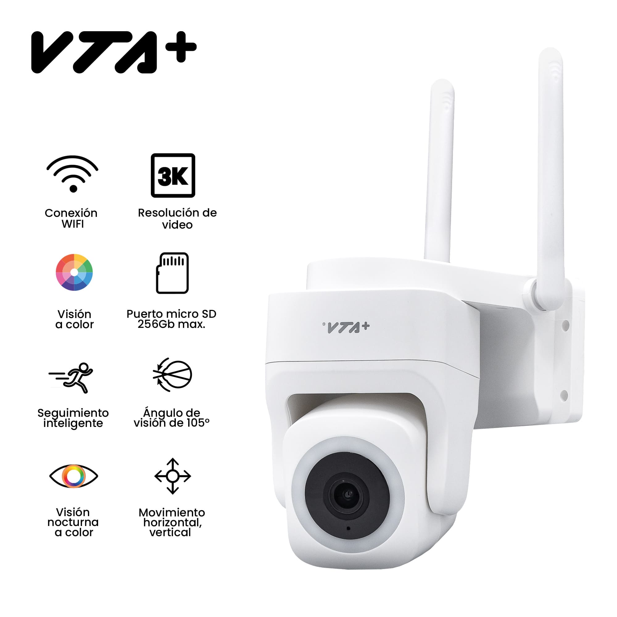 Cámara Inteligente VTA Square 2 Con Movimiento Exterior 3K Dual Band img #8