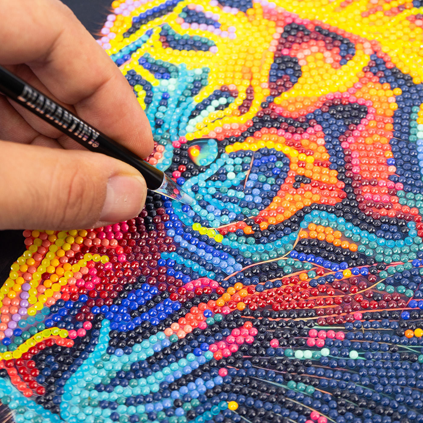 Cuadro DIY Diamantiny Tigre Colorido con Diamantes img #2