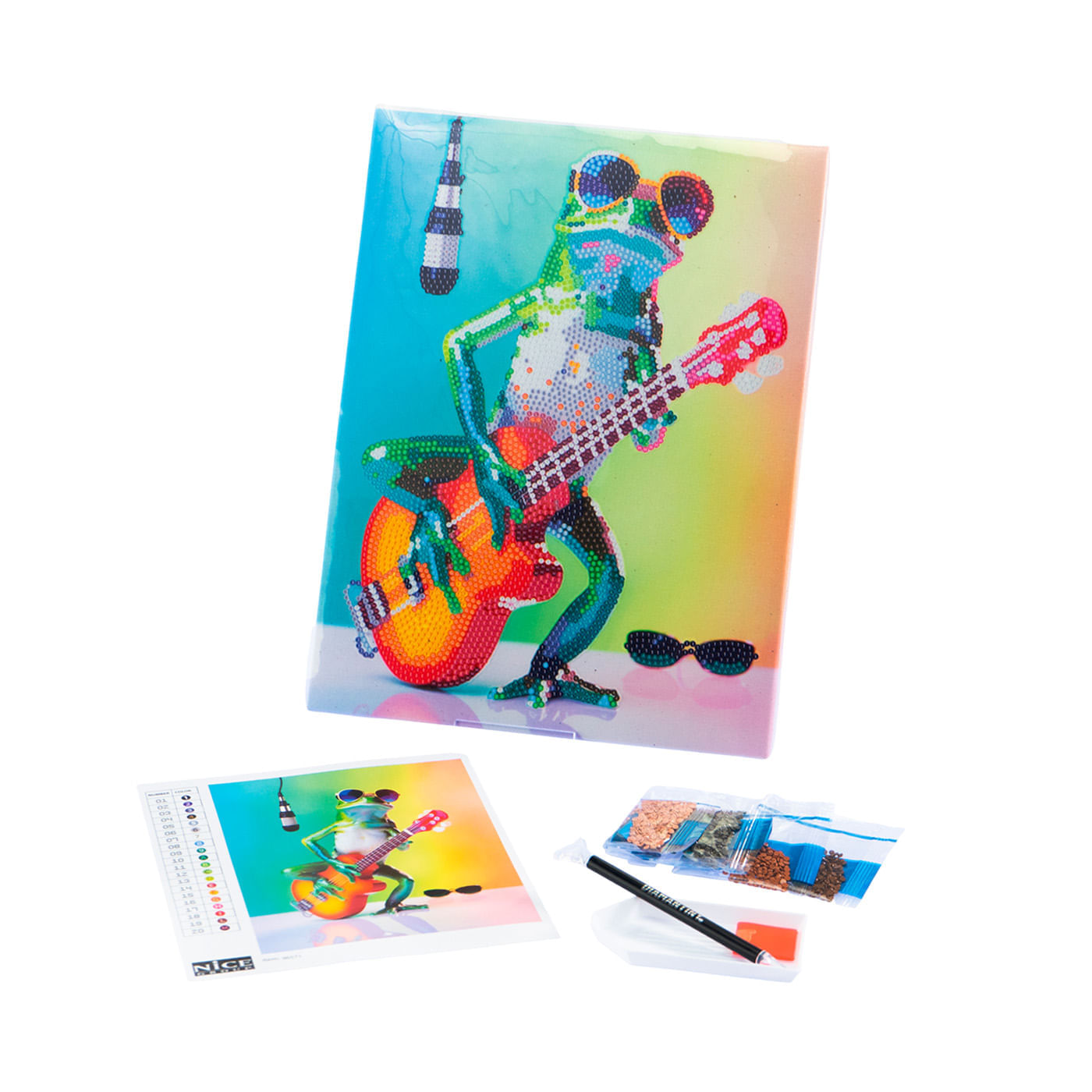 Cuadro DIY Diamantiny Rana Guitarrista Creativo img #1