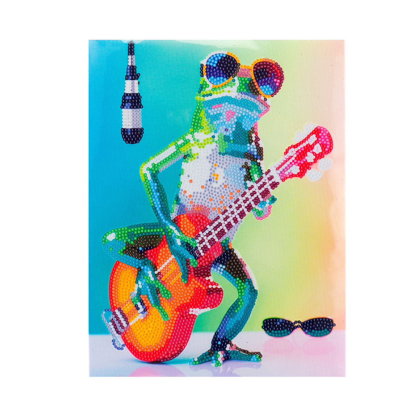 Cuadro DIY Diamantiny Rana Guitarrista Creativo img #2