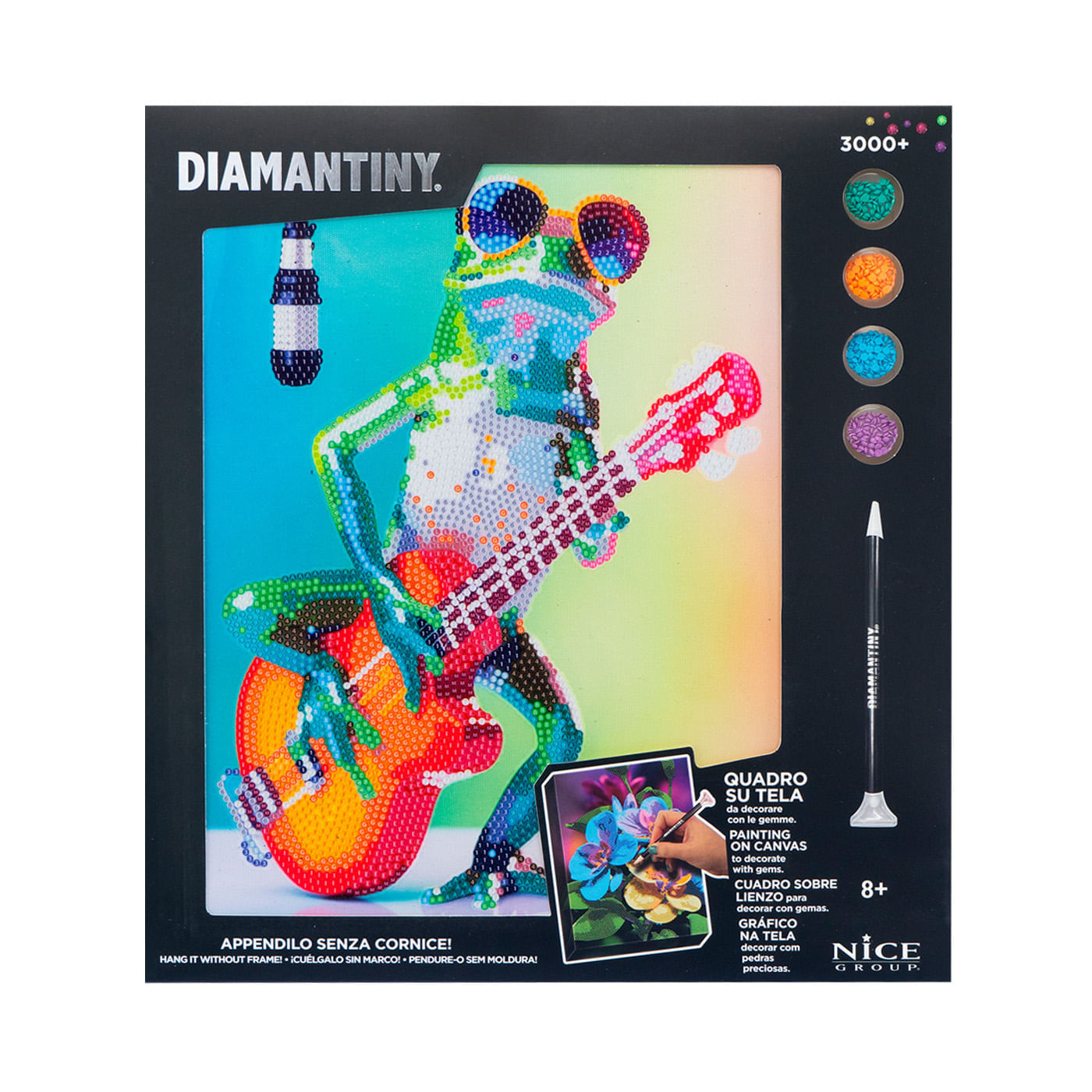 Cuadro DIY Diamantiny Rana Guitarrista Creativo img #3