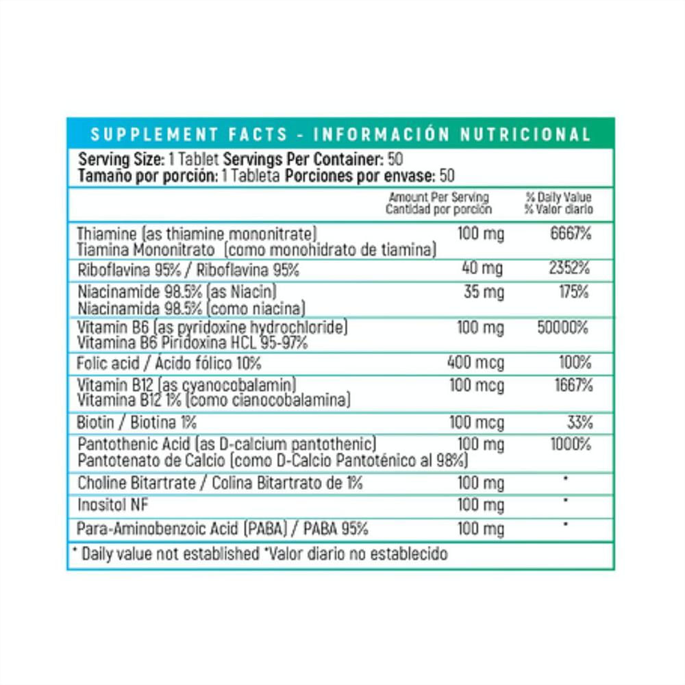 B 100 Complex X 50Tabletas Nutrivita img #2