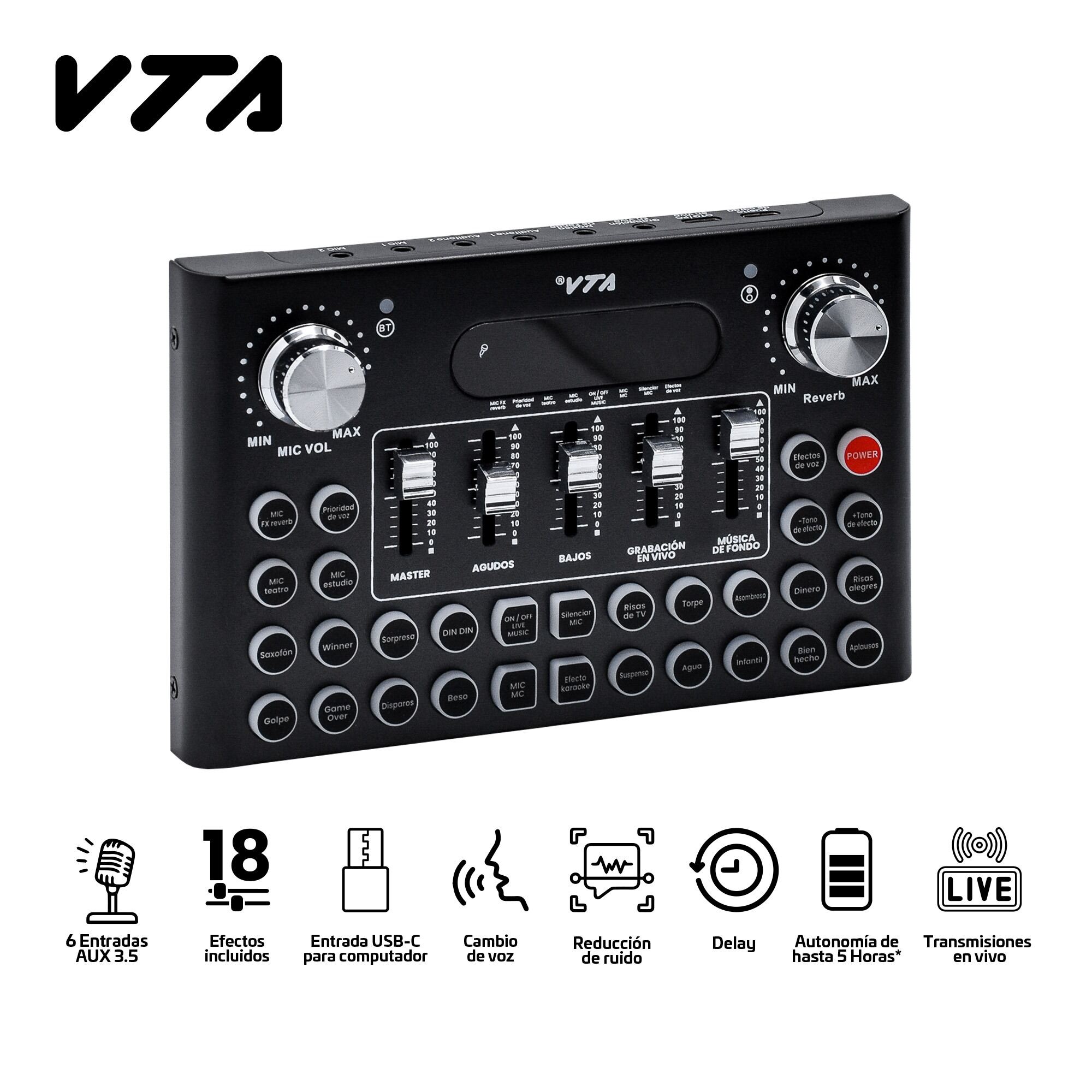 Mezclador Recargable Multimedia VTA 7 Canales &amp; Bluetooth img #5