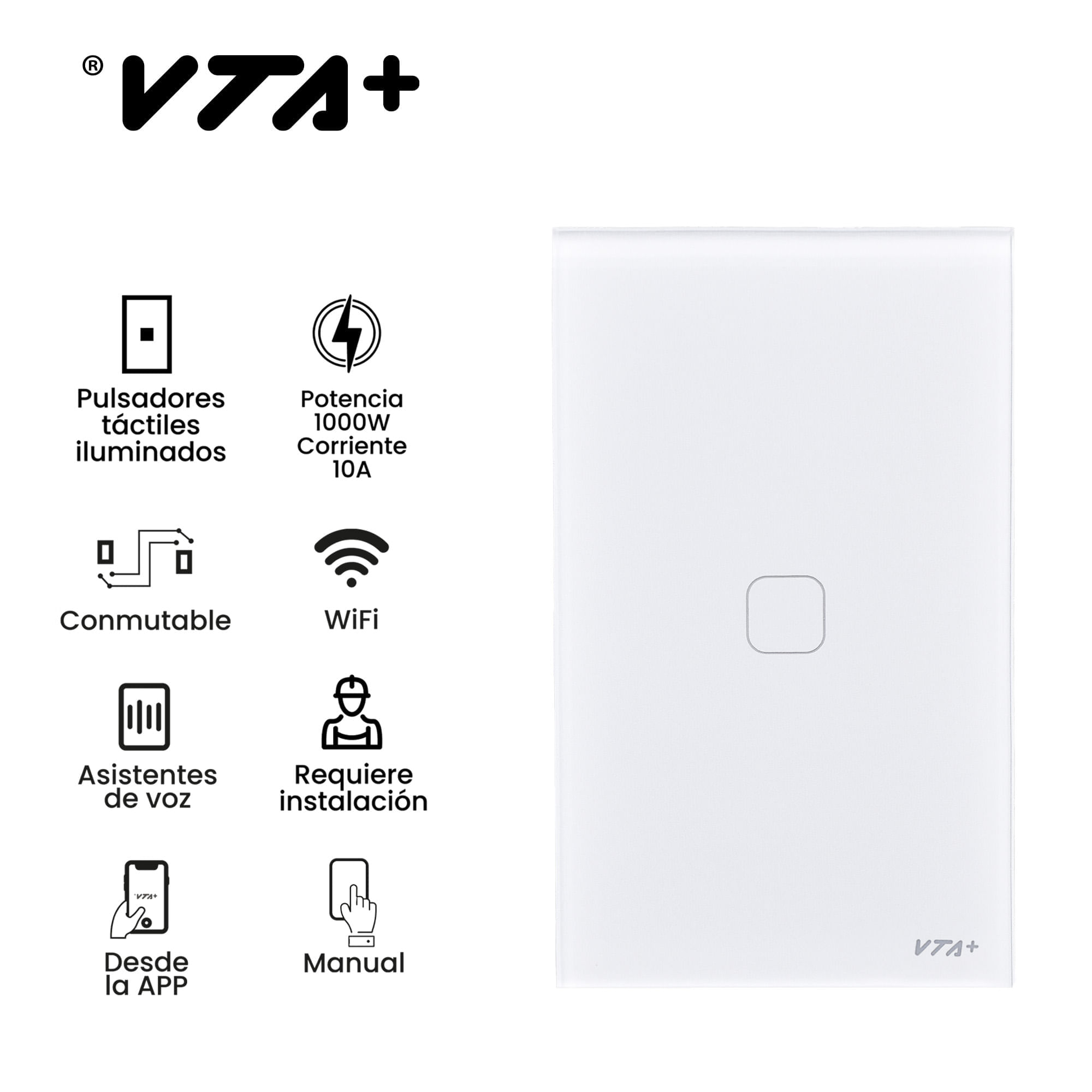 Interruptor Sencillo Inteligente Connect IoT VTA+ img #4