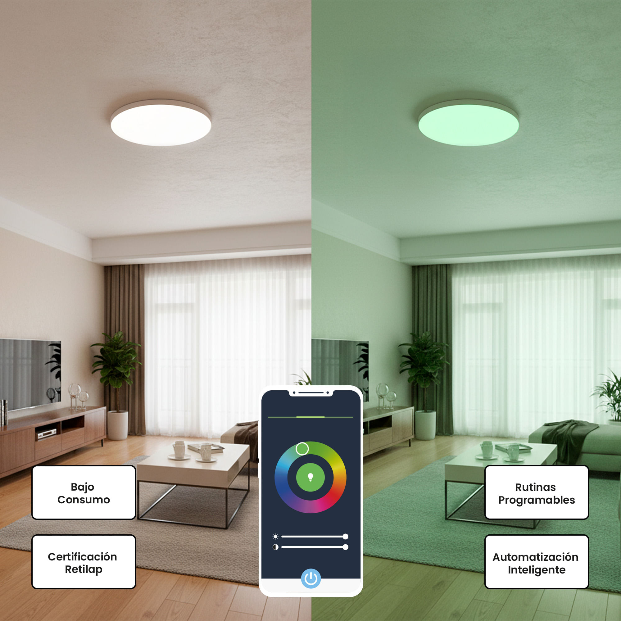 Panel LED WiFi Decorativo de Sobreponer VTA+ Neexi Air 24W img #5