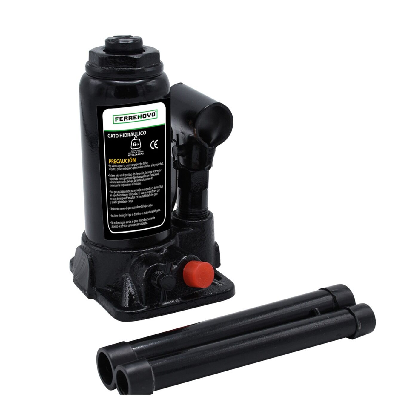 Kit Gato Hidráulico 6T Tipo Botella + Juego De Copas Ratchet 40 Pzas  + Cruceta img #2