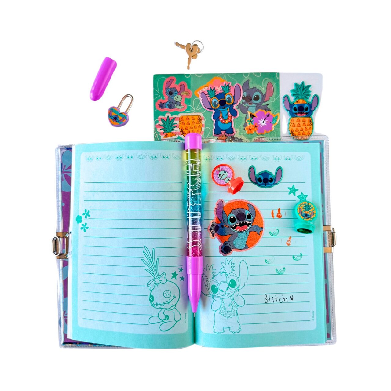 Diario Secreto Stitch Disney con Candado y Accesorios img #2