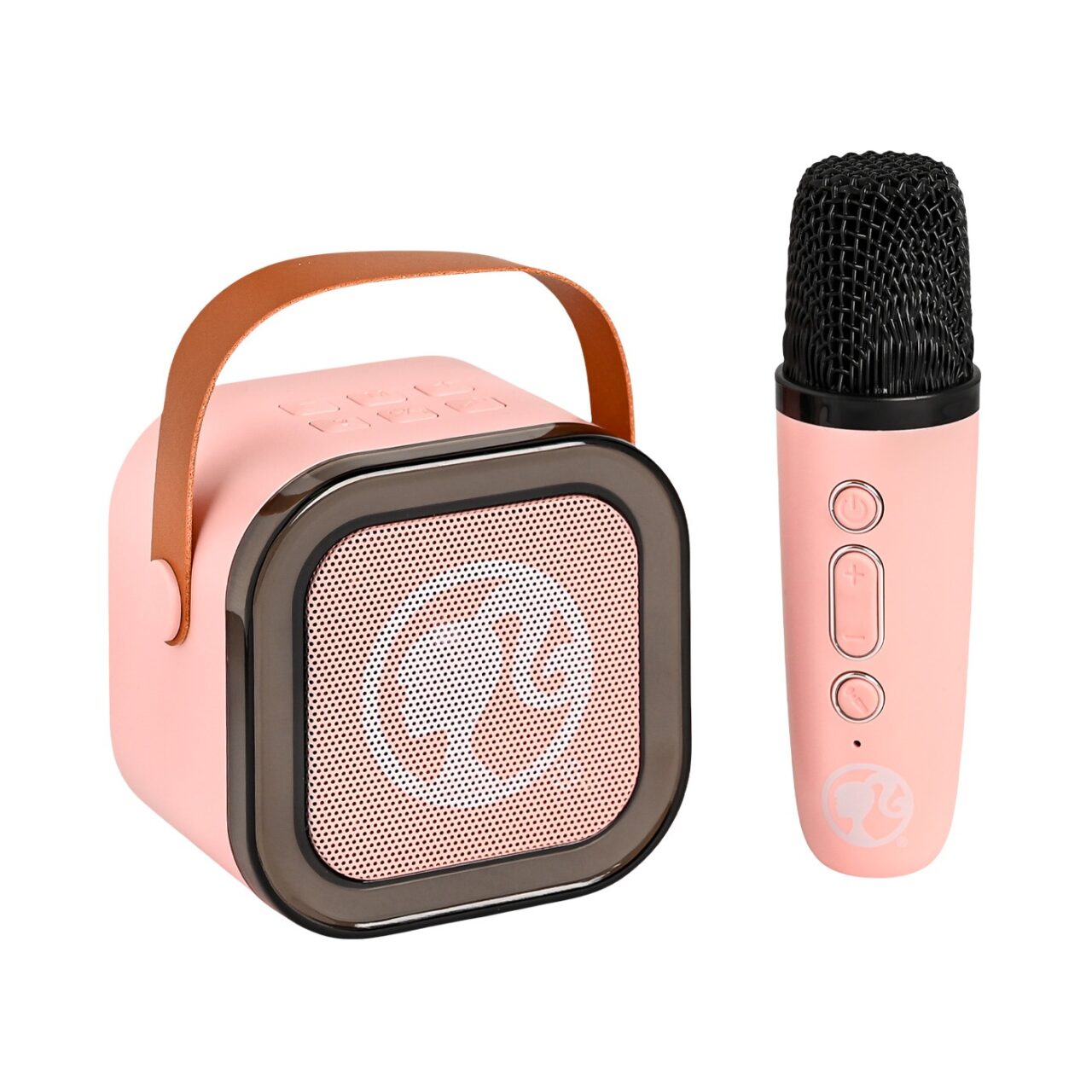 Parlante Musical Barbie con Micrófono Karaoke Recargable img #1