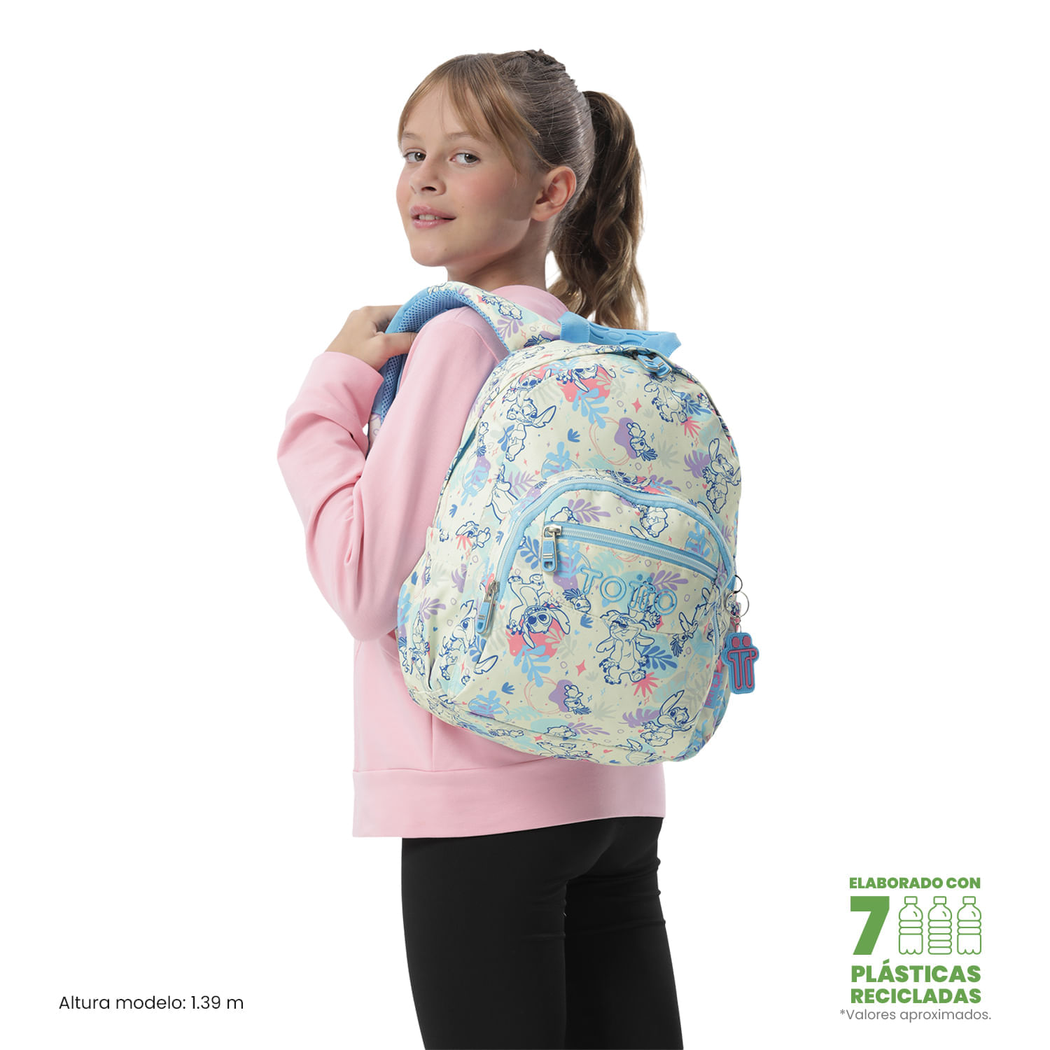 Morral Juvenil Porta Tablet 10" Tempera Stitch Blanco img #2