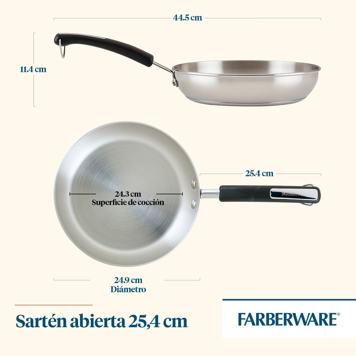 Sartén 25cm. Brilliance. Acero Inoxidable. Apto para cocinas de inducción. Faberware img #6