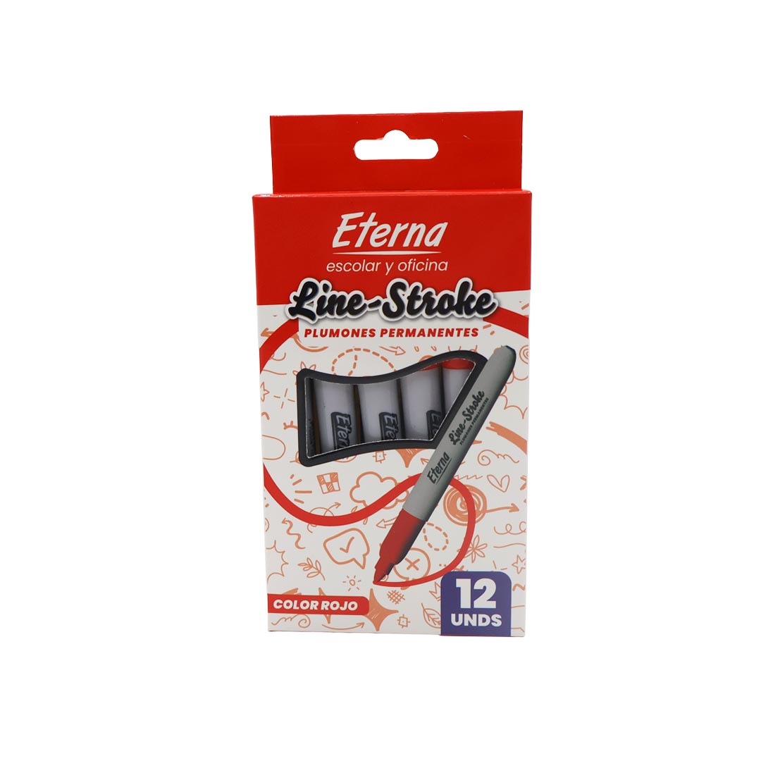 PLUMON PERMANENTE ETERNA LINE STROKE ROJO X1PC img #1