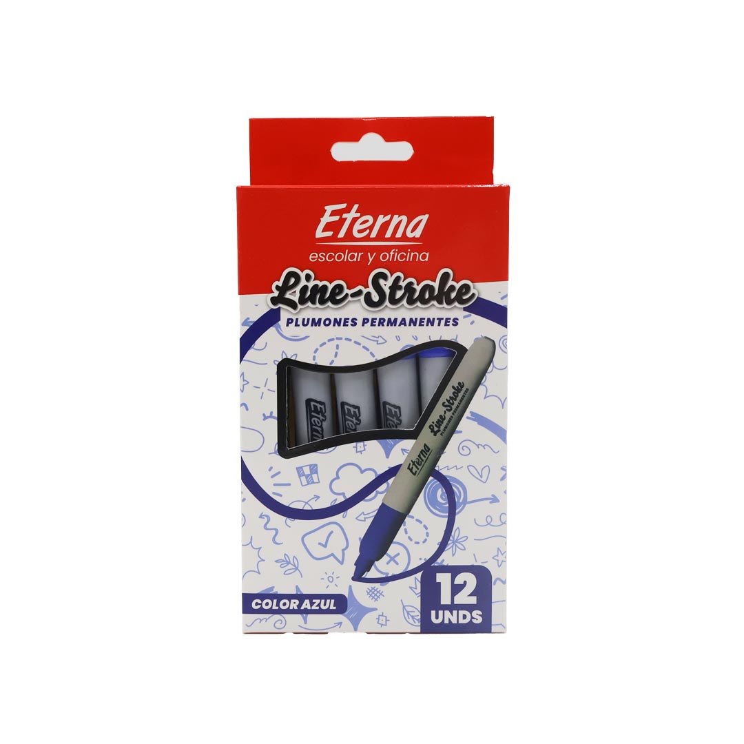 PLUMON PERMANENTE ETERNA LINE STROKE AZUL X1PC img #1