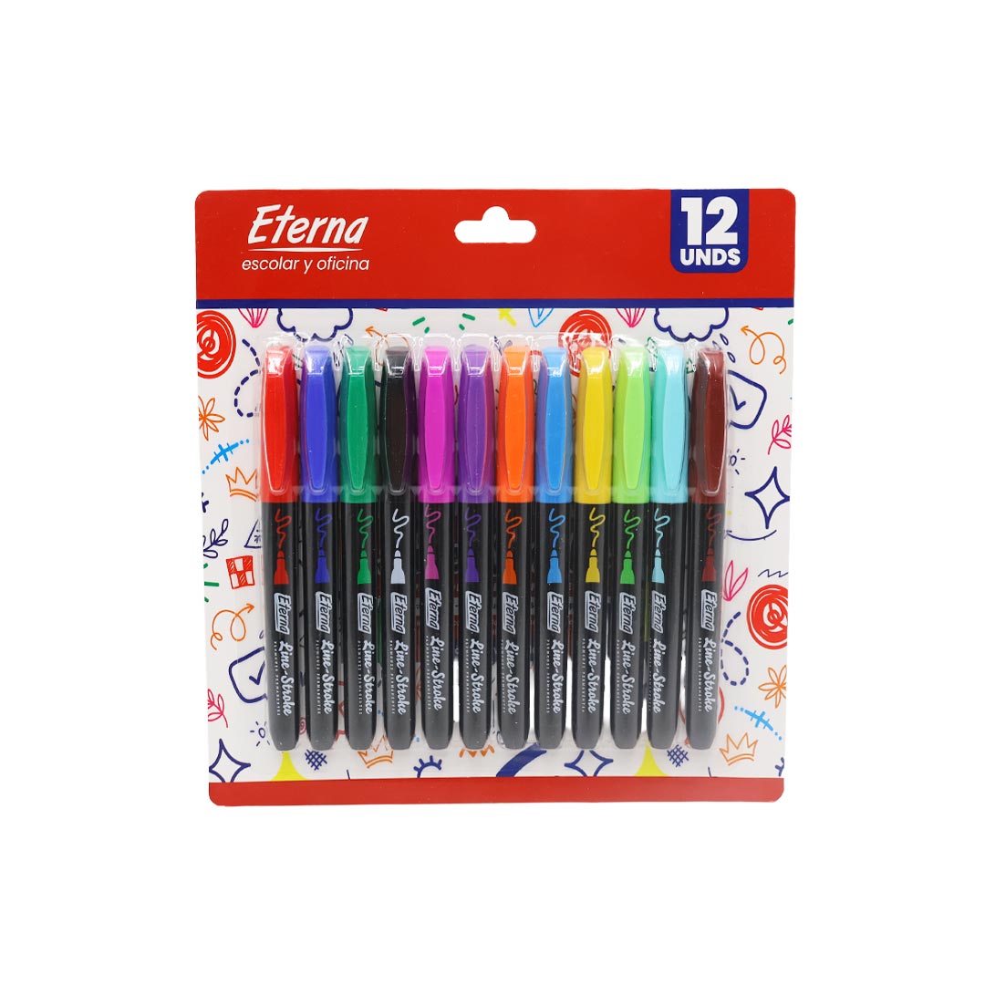 Plumon Eterna Line Stroke Multicolor Carton X 12 PCS img #1