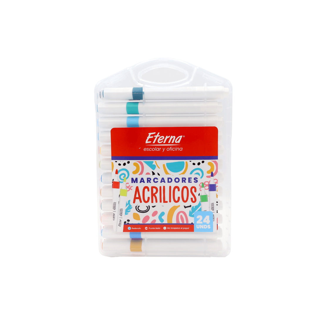 Marcadores Acrilicos Punta Bala x 24 pcs Eterna img #1