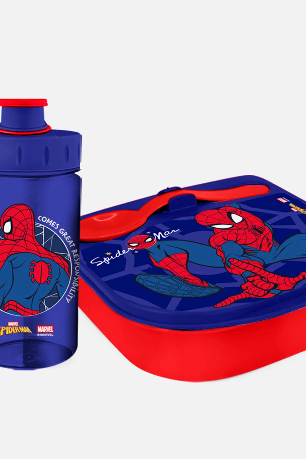 Set de porta, cubierto y botella Spider-man para niño img #2