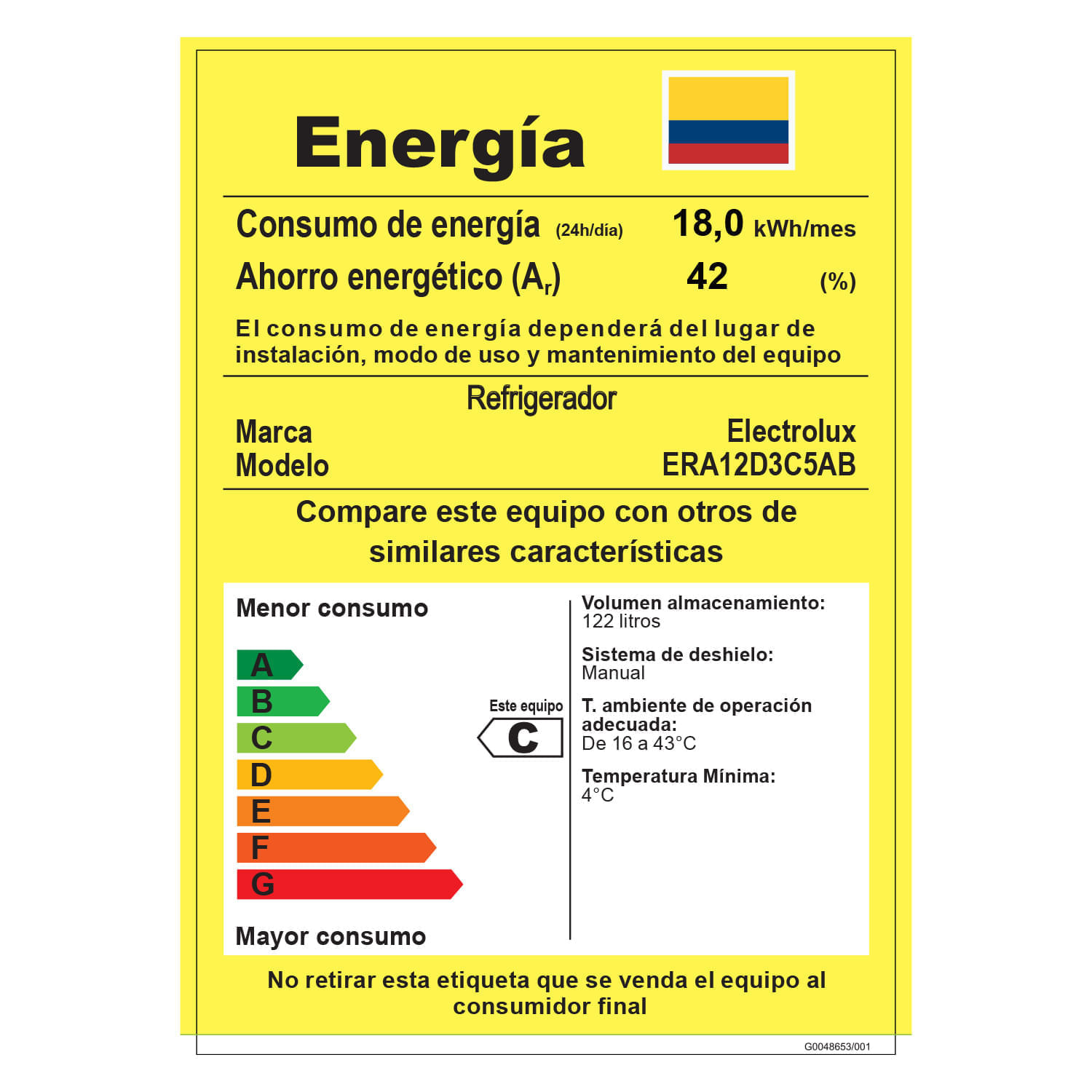 Minibar Electrolux frost 122L 1 puerta negro ERA12D3C5AB img #5