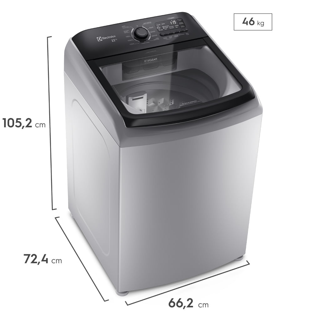 Lavadora Electrolux Carga Superior 22kg con Cierre Fácil Gris LS22D img #3