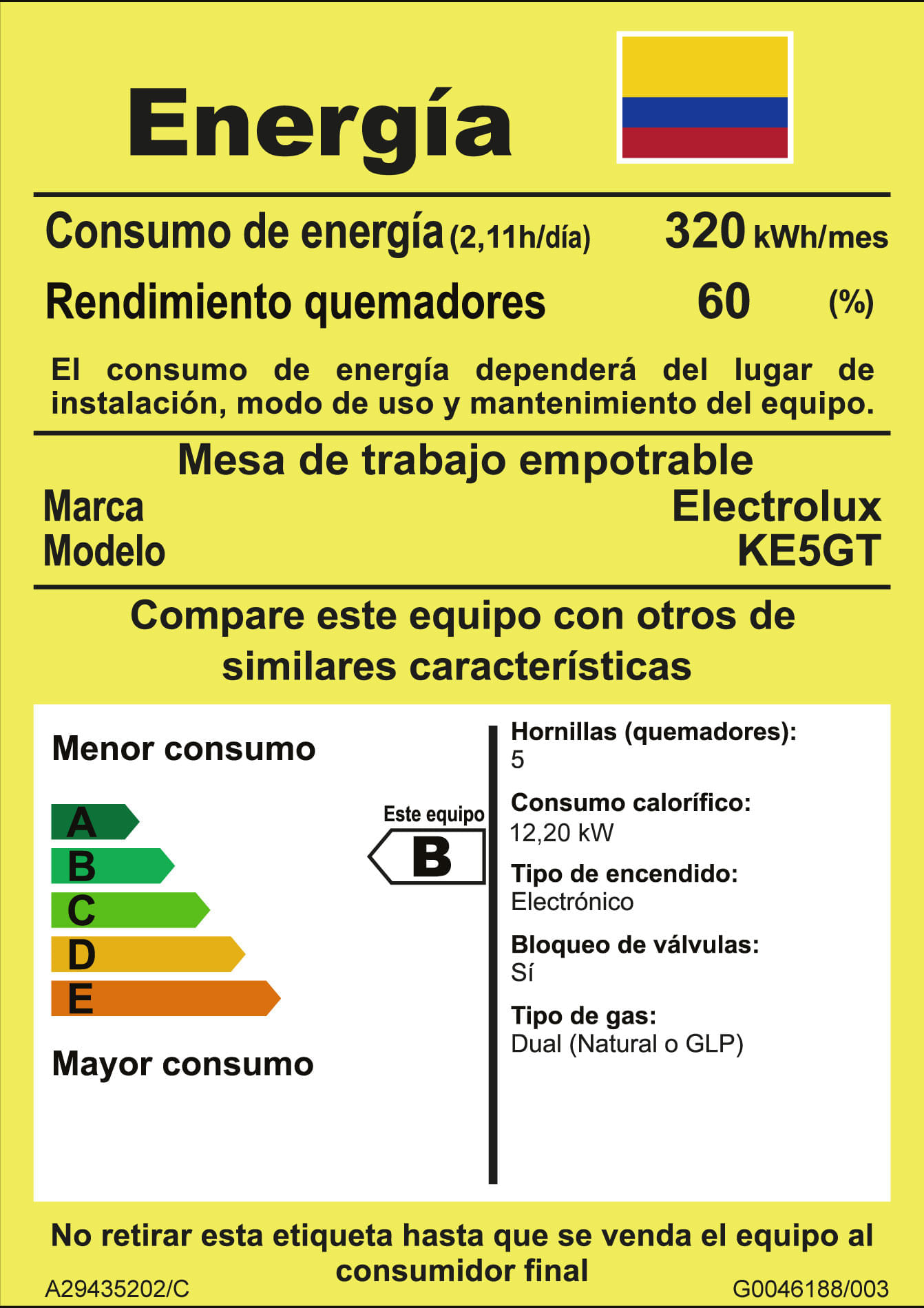 Estufa de empotrar a gas Electrolux 5 puestos triple llama vitrocerámica y parrillas en acero mate KE5GT img #9