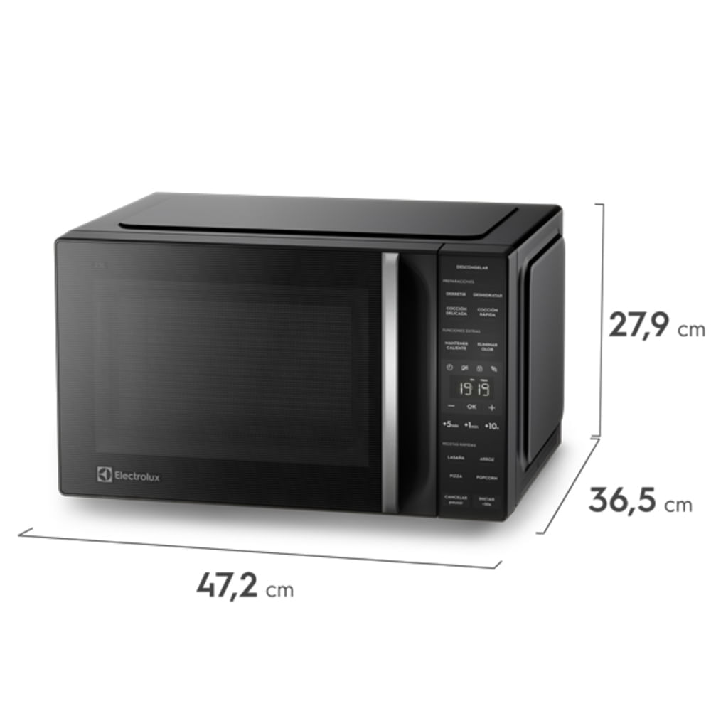 Horno Microondas Electrolux 25L Descongelación Asistida Negro EMDY25S0MXB img #2