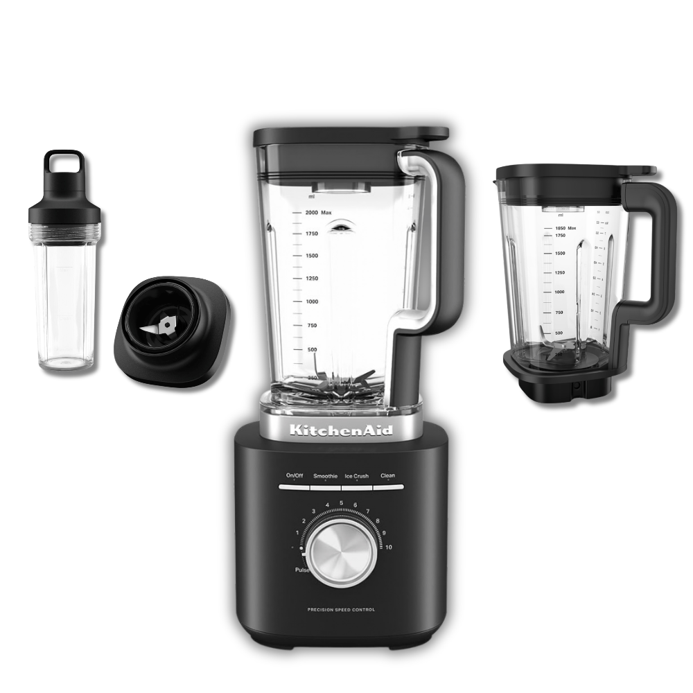 Combo Ultrapower Complete Black: Licuadora Pure Power + Jarra de Vidrio + Vaso Personal img #1