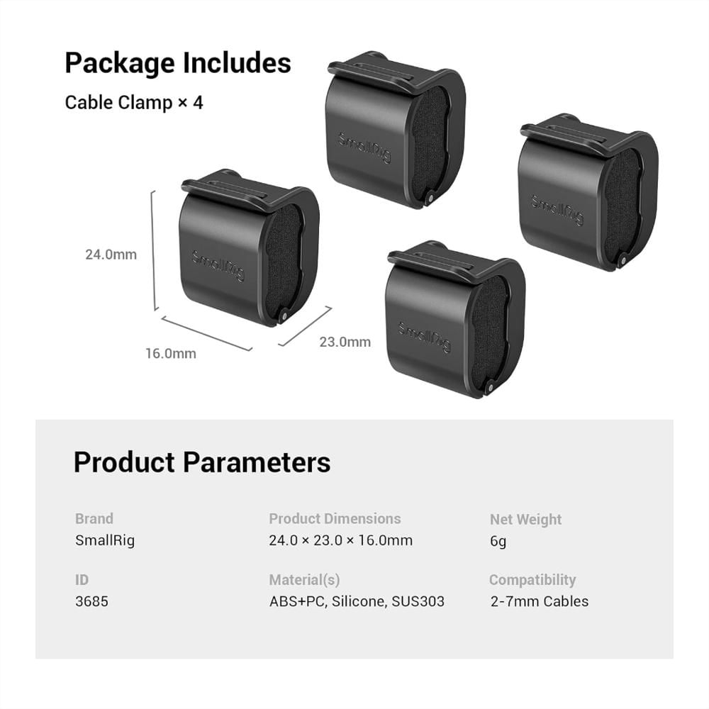 Kit De 4 Abrazaderas Para Cable Smallrig 3685 img #5