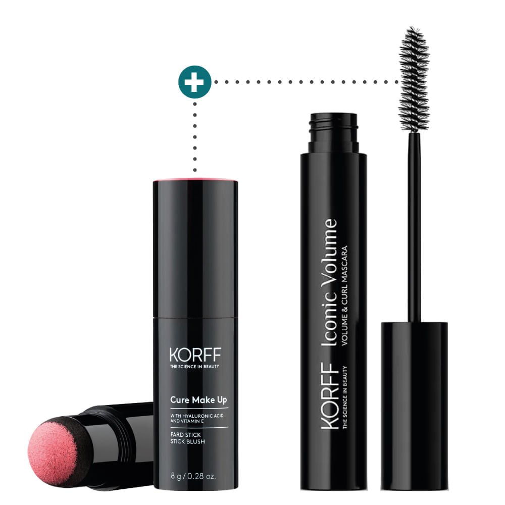 Kit Mejillas & Pestañas - Blush-Rubor Tono 02 + Pestañina Iconic Efecto Rizo Y Volumen  - Korff img #1