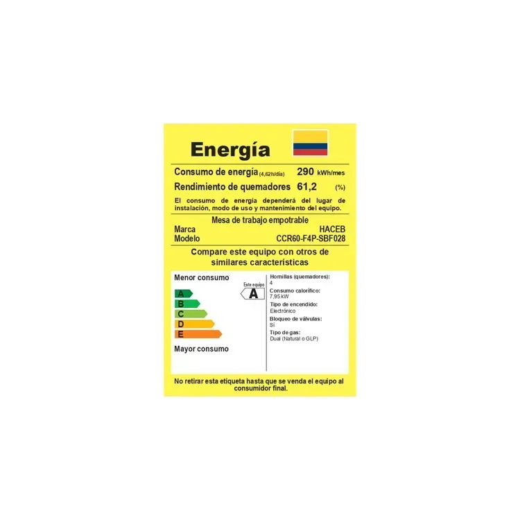 Estufa de Empotrar Haceb 4 Puestos 60x51 cm Gas Propano Cristal Negra img #11