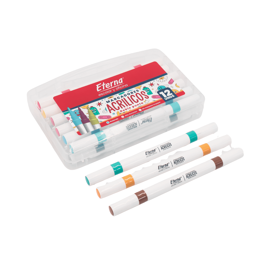 Marcadores Acrilicos doble punta X12 PC Eterna img #2