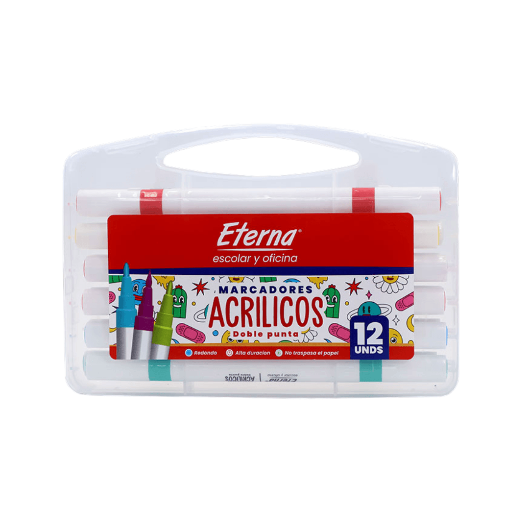 Marcadores Acrilicos doble punta X12 PC Eterna img #1