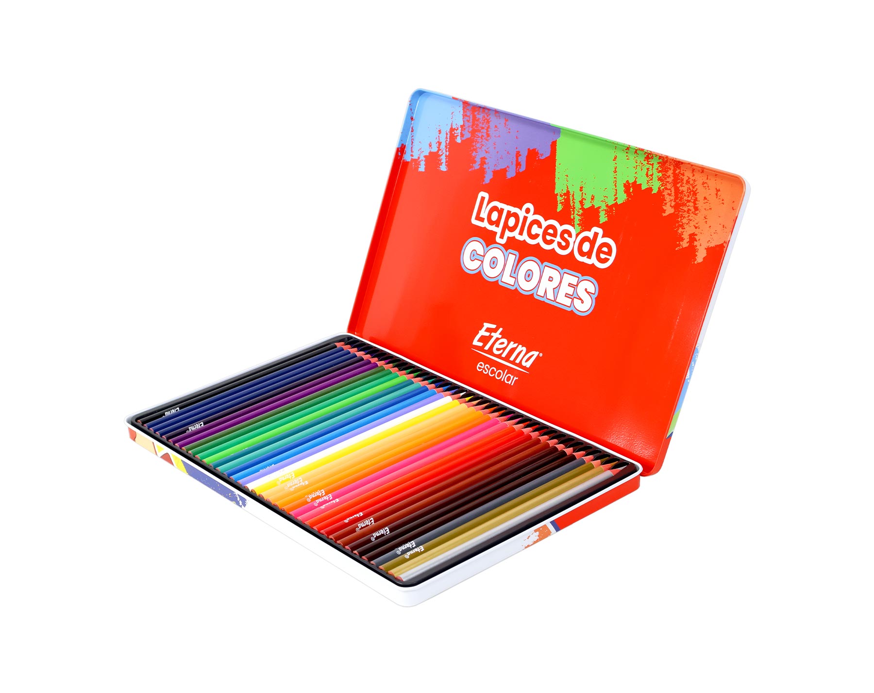 Lápices de Colores Redondos 4mm x36 Caja Metalica Eterna img #2