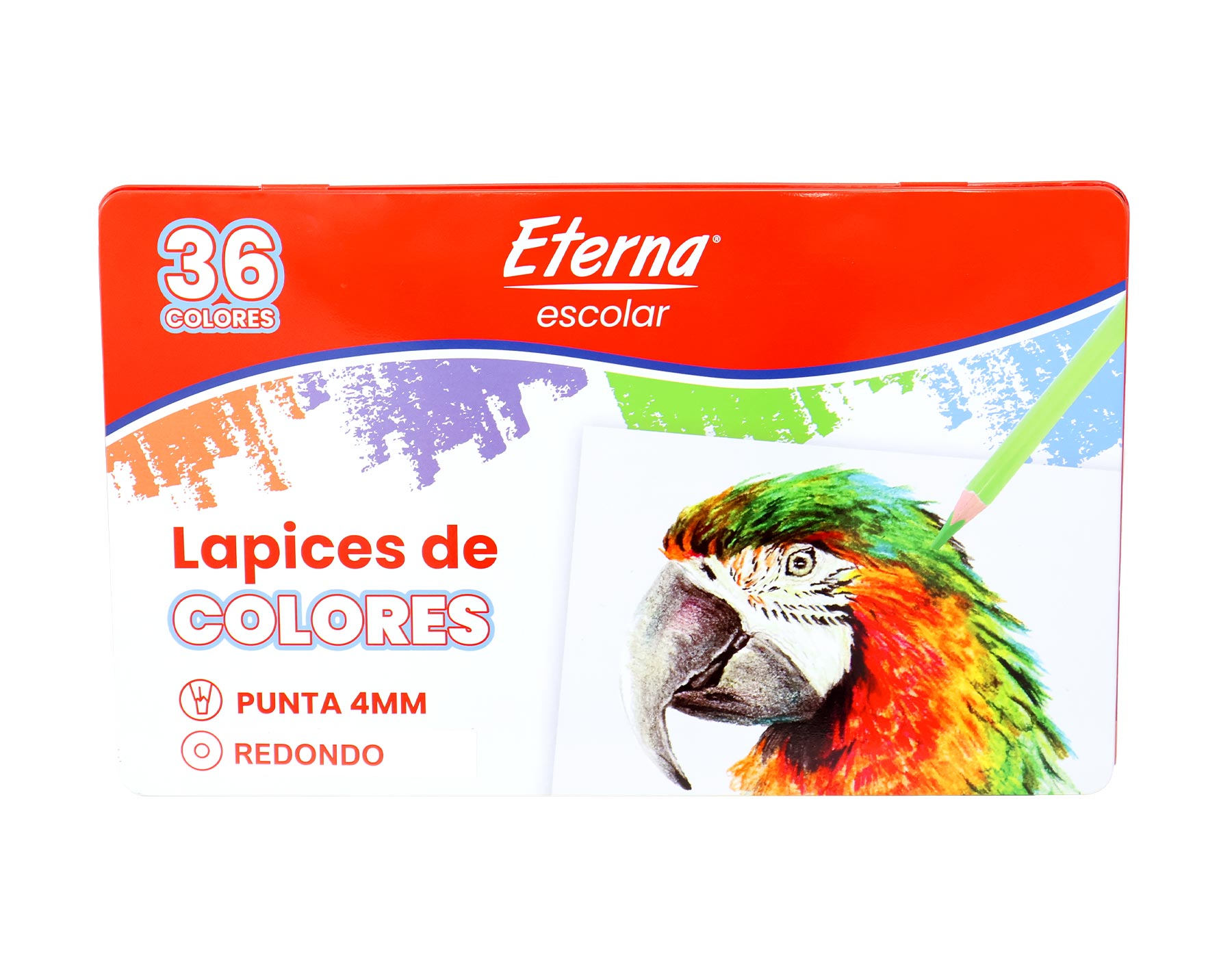 Lápices de Colores Redondos 4mm x36 Caja Metalica Eterna img #1