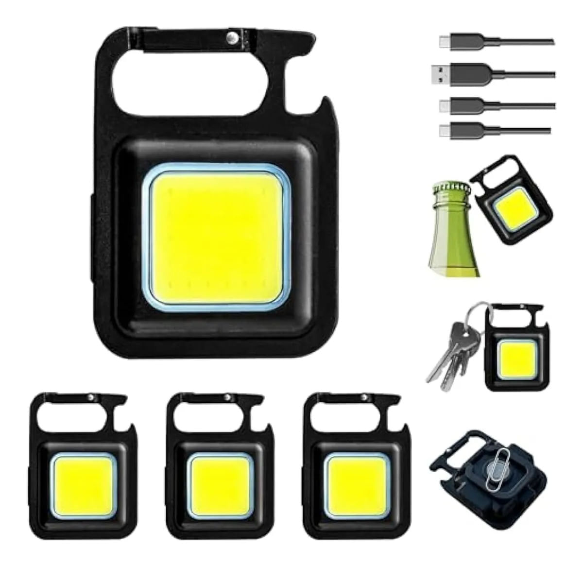 Mini Linterna Reflector Llavero LED Recargable Portátil Multifuncional img #1