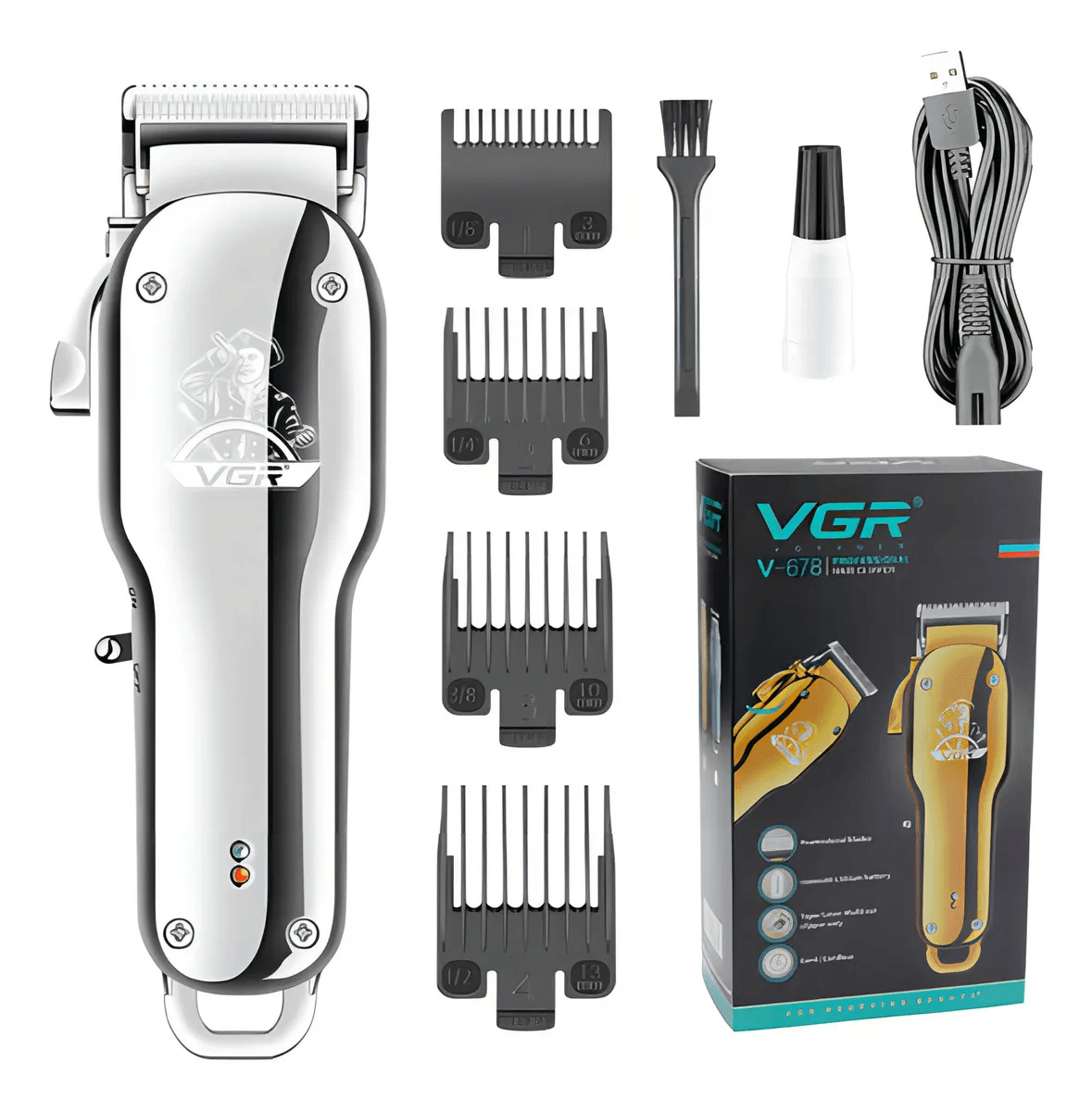 Máquina Afeitadora Cortadora De Cabello y Cuerpo Profesional Recargable Inalámbrica VGR 678 img #1