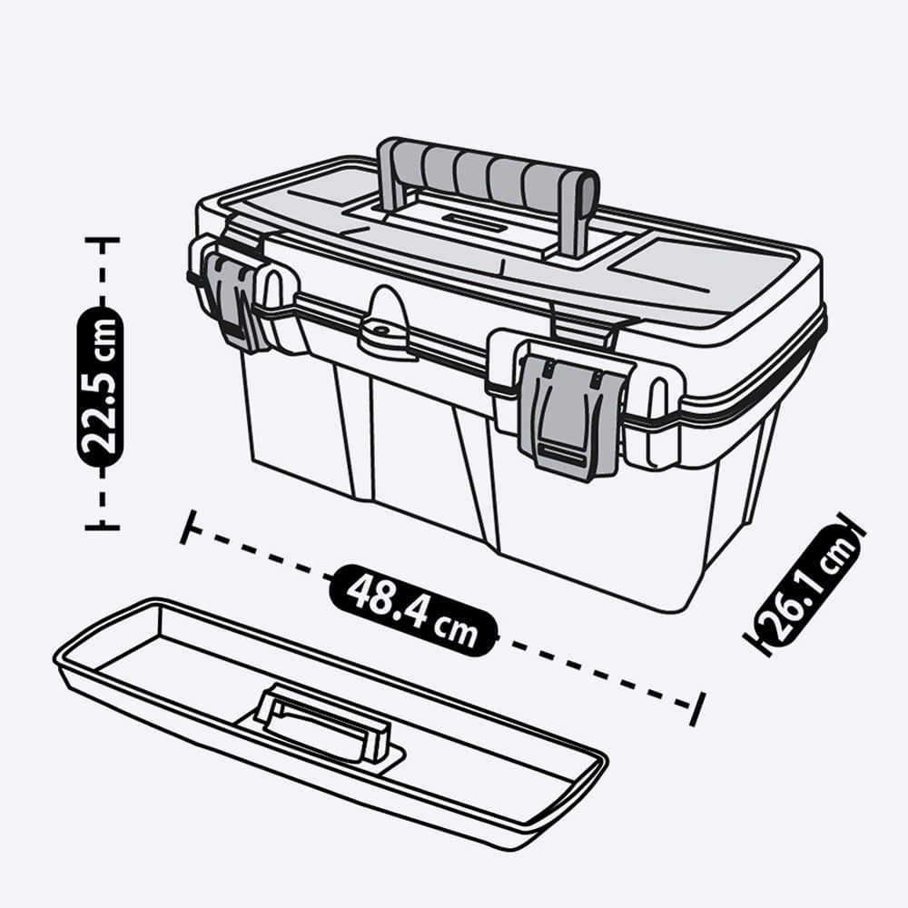 Caja Herramientas 19" Apilable con Tapa Organizadora img #4