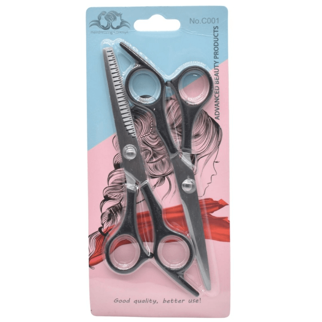 Kit Set Tijeras Peluquería Acero Inoxidable Corte Y Grafilado Profesional img #1