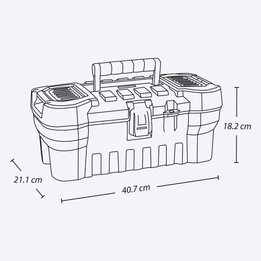 Caja Herramientas 16" Army Cerradura Plástica img #5