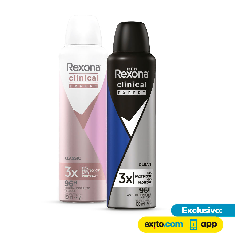 Desodorante Mujer y Hombre Aerosol Rexona Clinical img #1