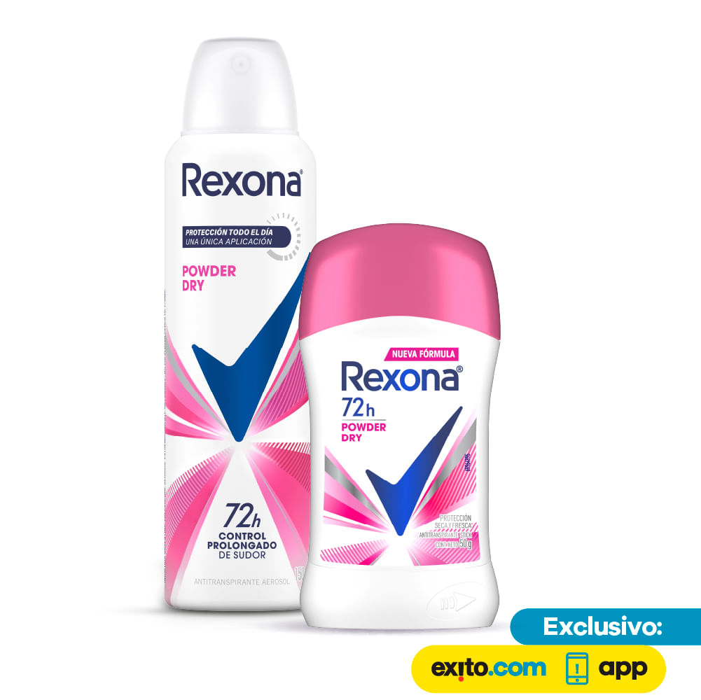 Desodorante Mujer Aerosol y Barra Rexona Powder Dry img #1