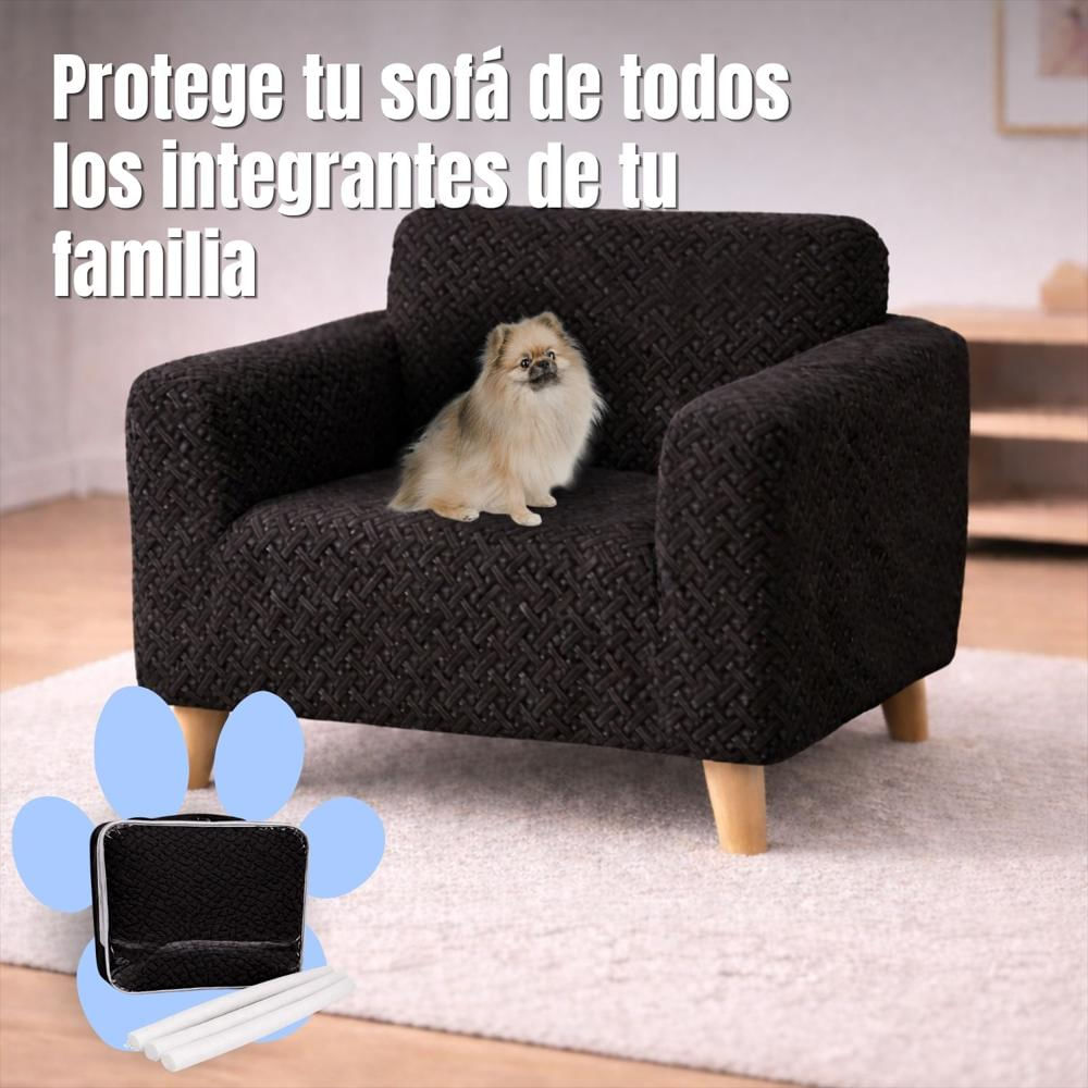 Protector De Sofá 1 Puesto Elastico Negro img #2