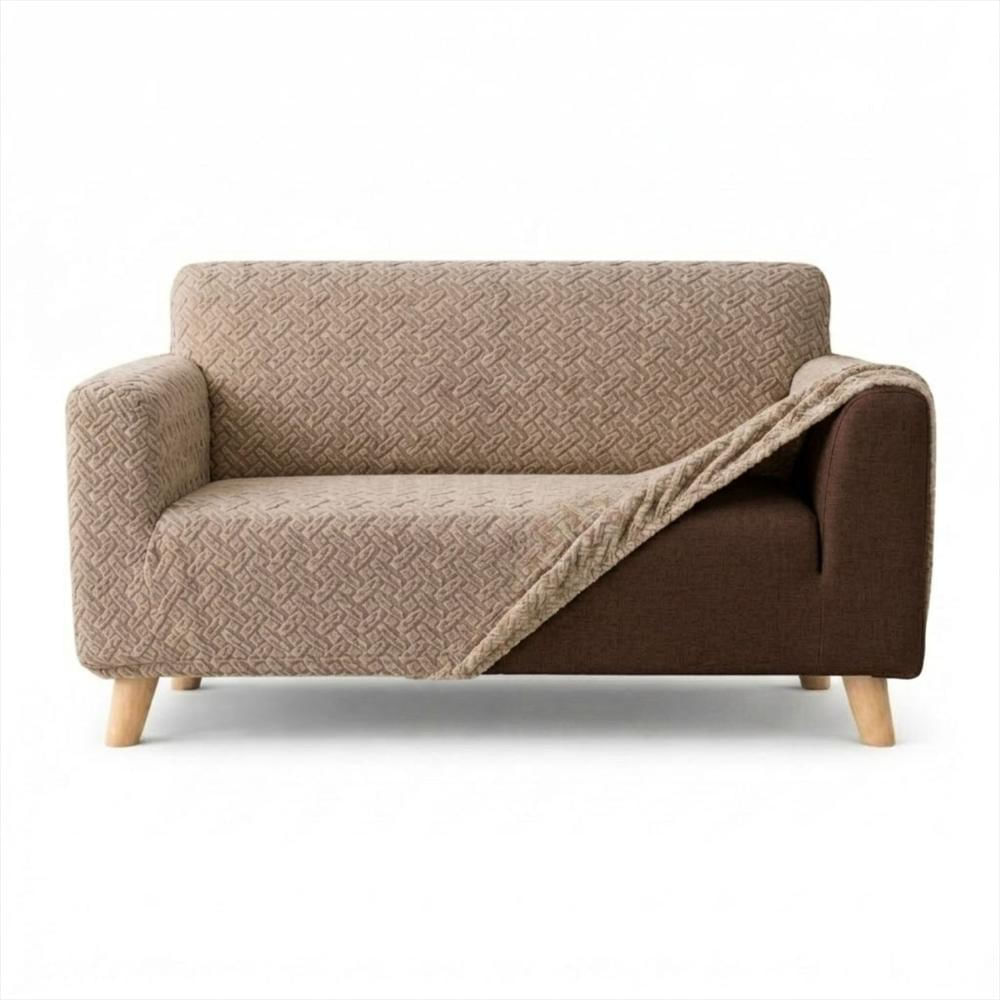 Protector De Sofá 2 Puestos Elastico Beige img #1