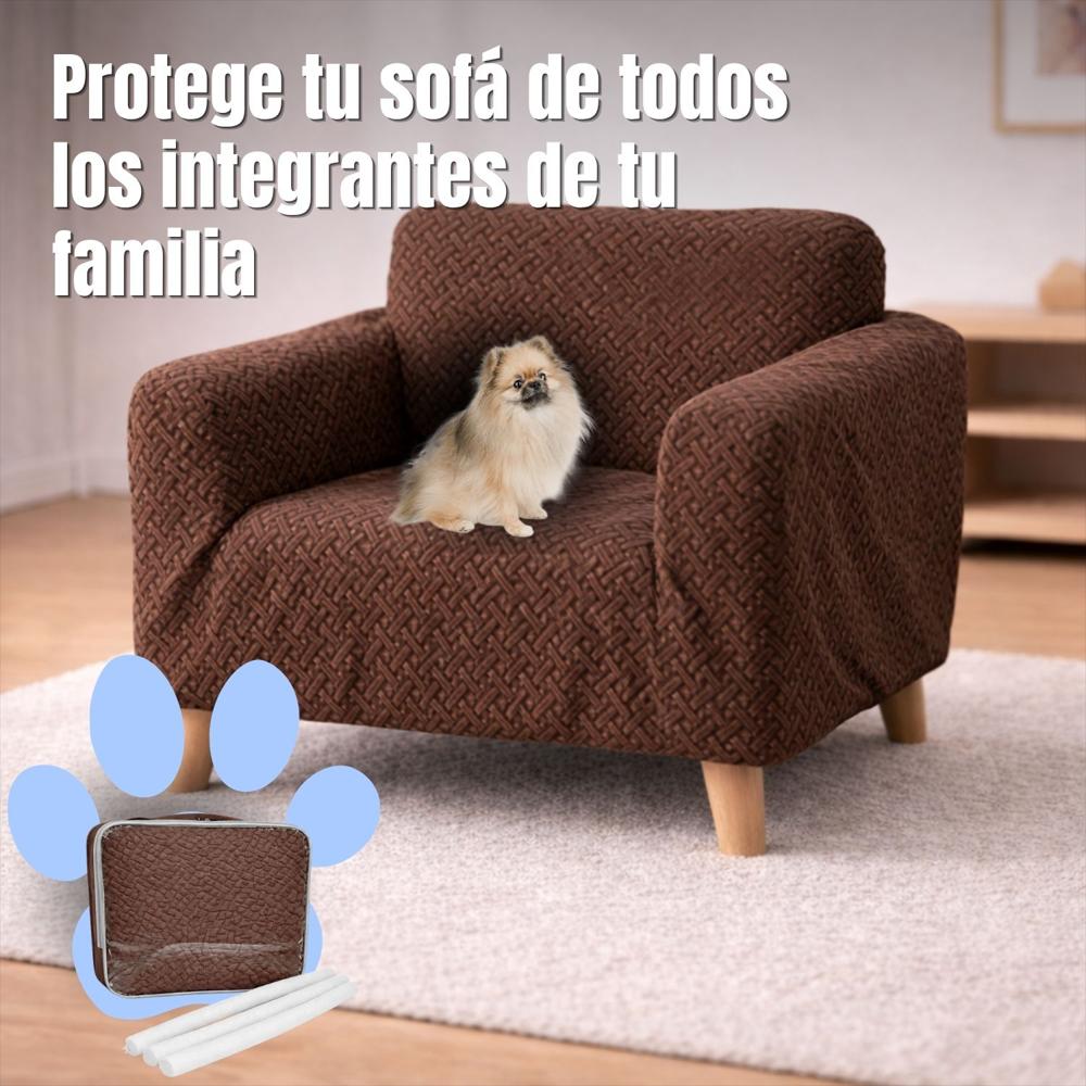 Protector De Sofá 1 Puesto Elastico Café img #2