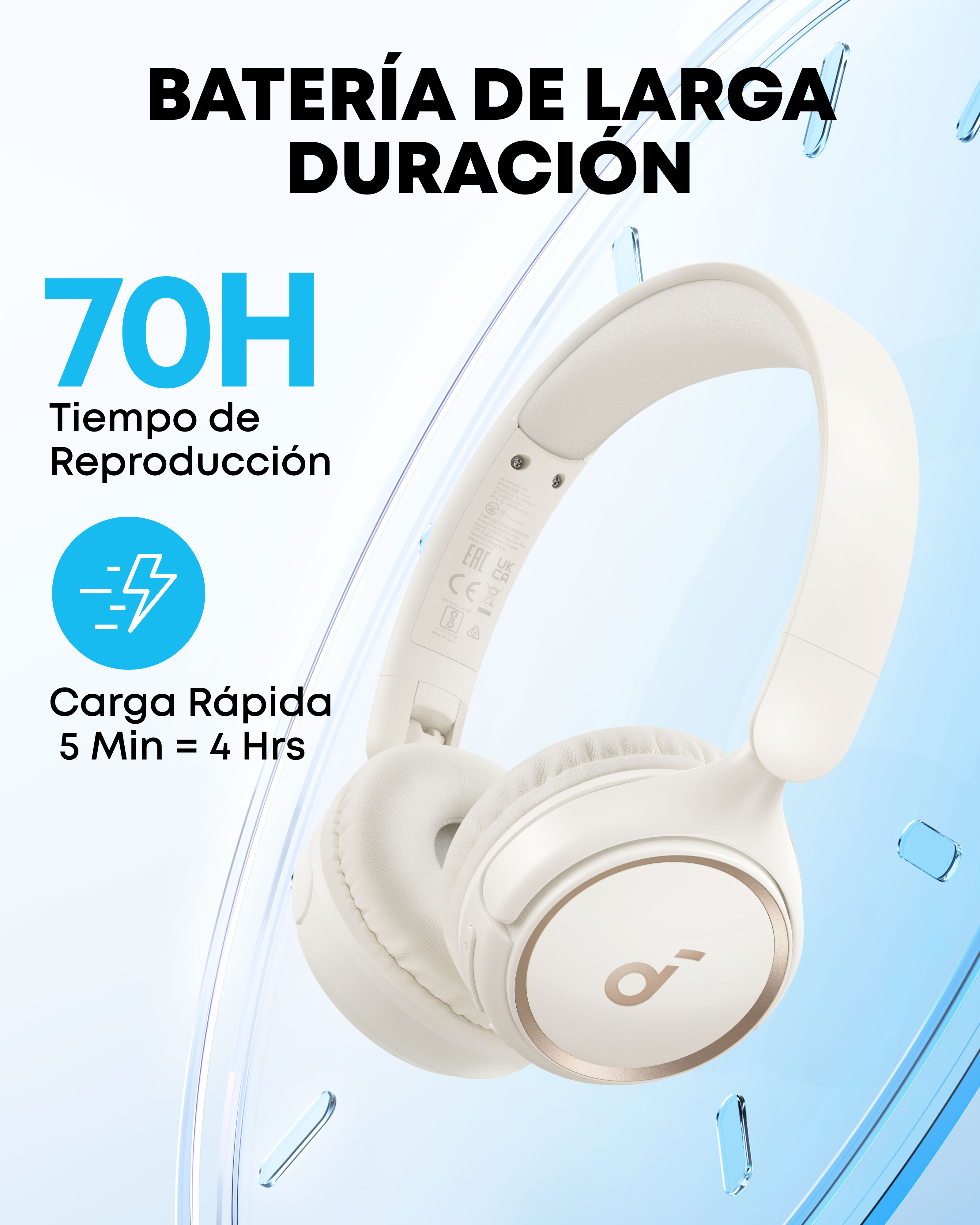 Audífonos de Diadema Soundcore Inalámbricos H30i Blanco img #8