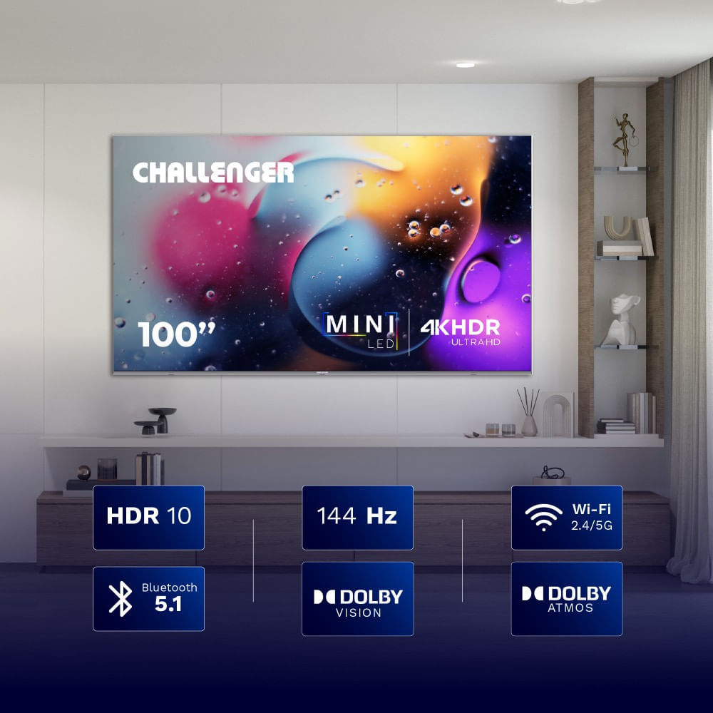 Televisor Challenger 100" Pulgadas 253 cm 100KG290 4K-UHD Mini LED Smart TV Google img #4