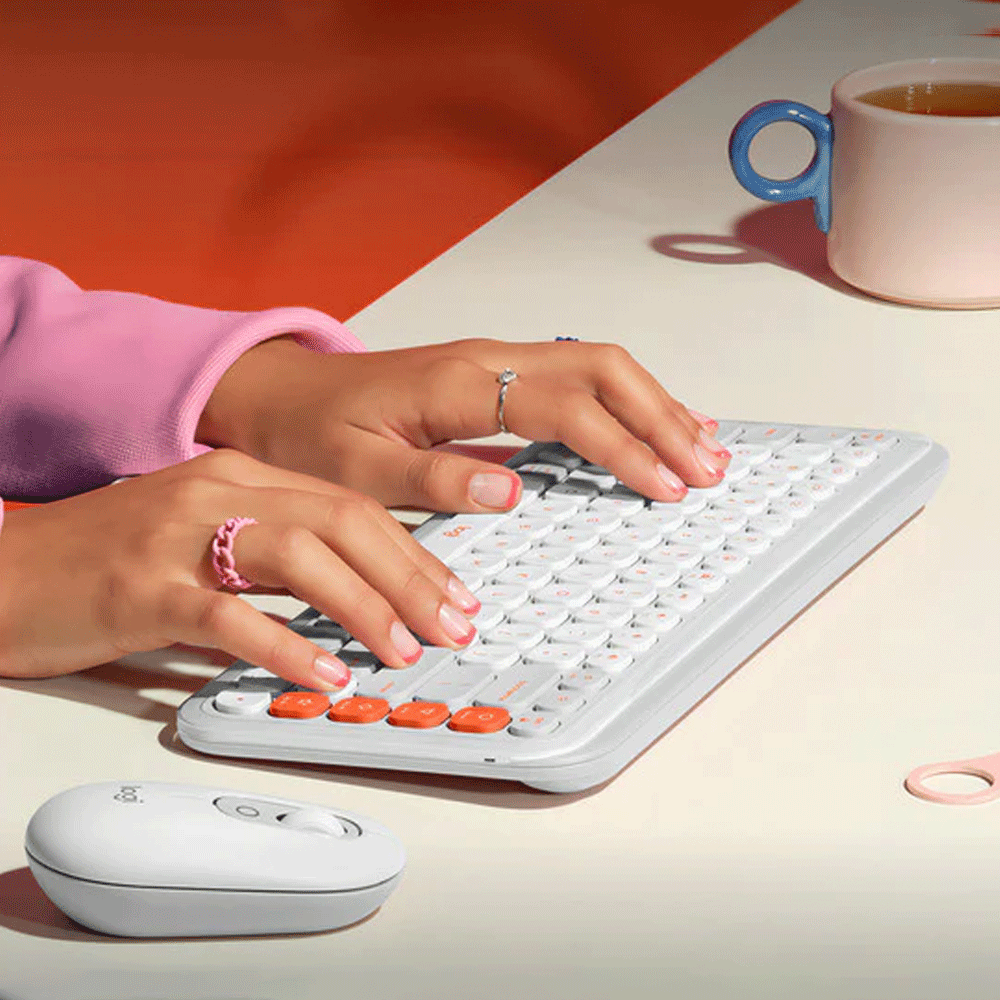 Combo Teclado Mouse Inalambrico Logitech Pop Icon Blanco img #3
